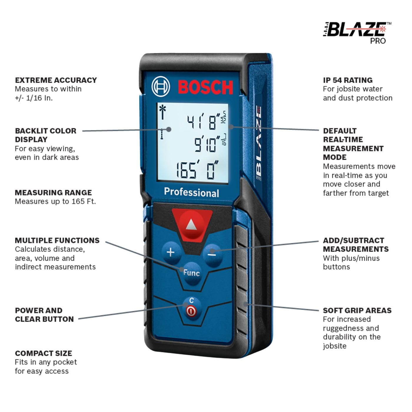 BLAZE™ Pro 165 Ft. Laser Measure Bosch